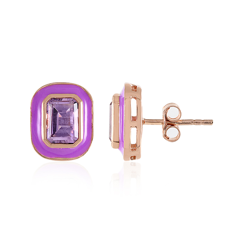 Lavendel-Amethyst-Silberohrringe (MONOSONO COLLECTION)