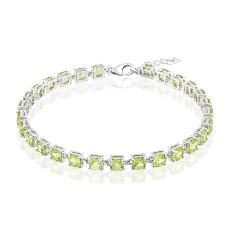 Burmesischer Peridot-Silberarmband