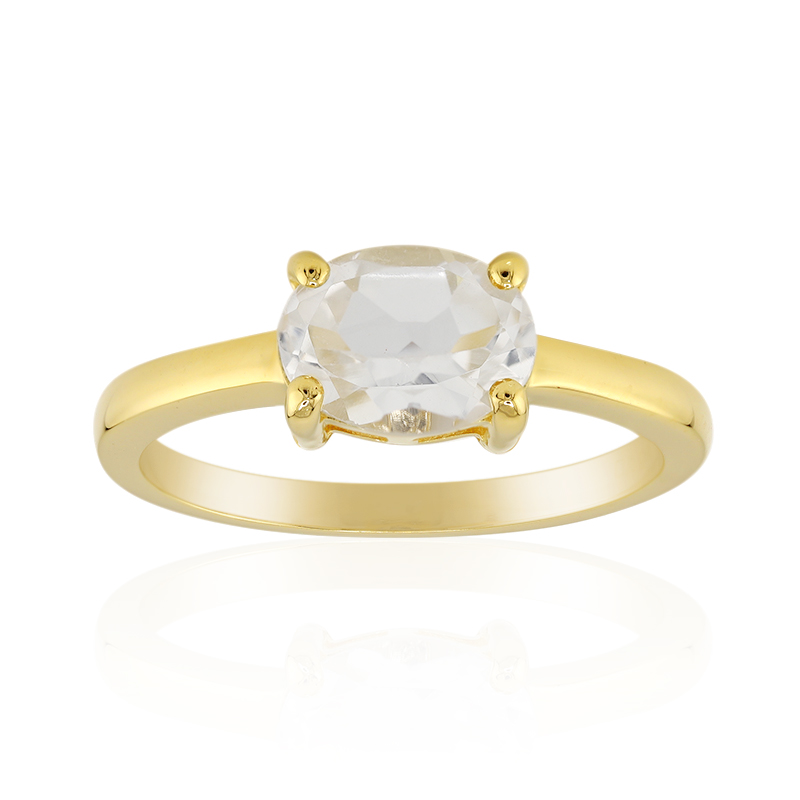 Weißer Topas-Silberring