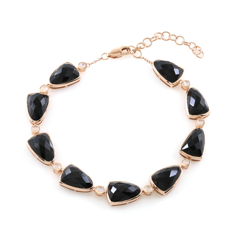 Schwarzer Onyx-Silberarmband (KM by Juwelo)