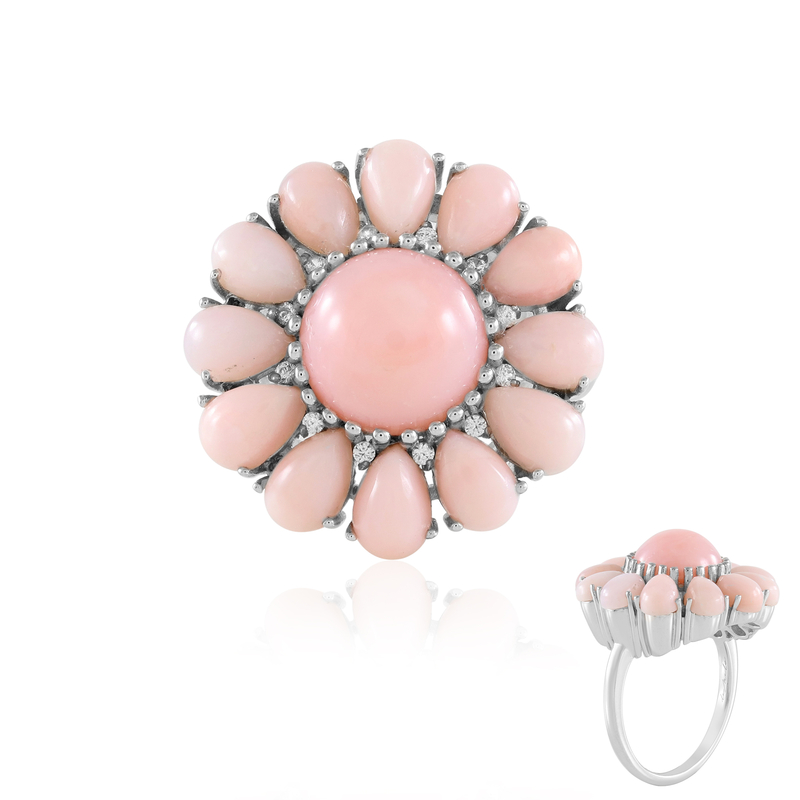Pinkfarbener Opal-Silberring (de Melo Essence)
