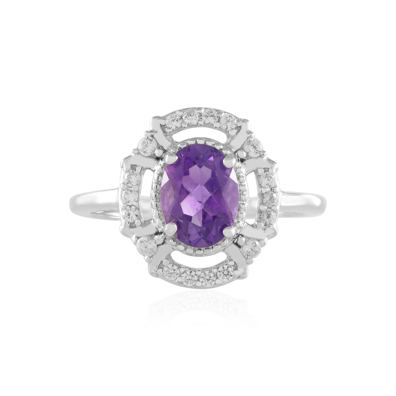 Sambia-Amethyst-Silberring Sambia-Amethyst-Silberring