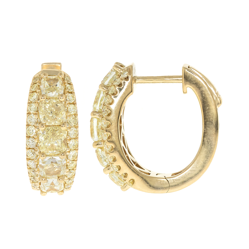 Gelber SI2 Brillant-Goldohrringe (CIRARI) Gelber SI2 Brillant-Goldohrringe (CIRARI)