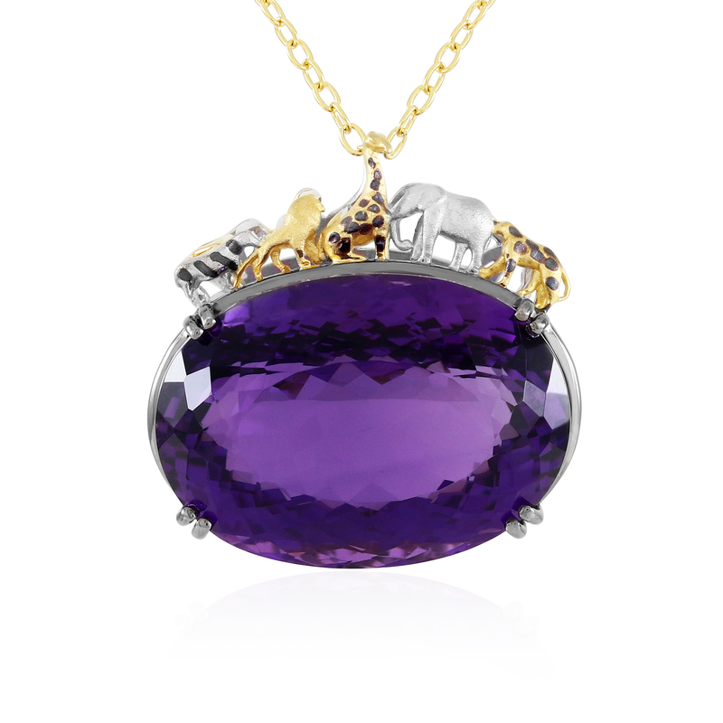 Amethyst-Silberhalskette (Gems en Vogue)