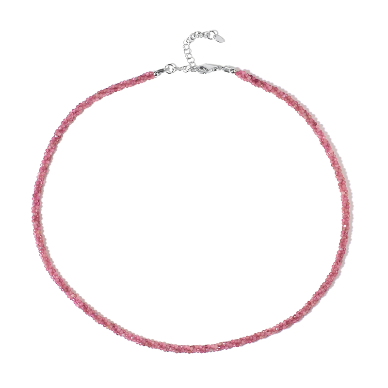 Nigerianischer Pinkfarbener Turmalin-Silberhalskette