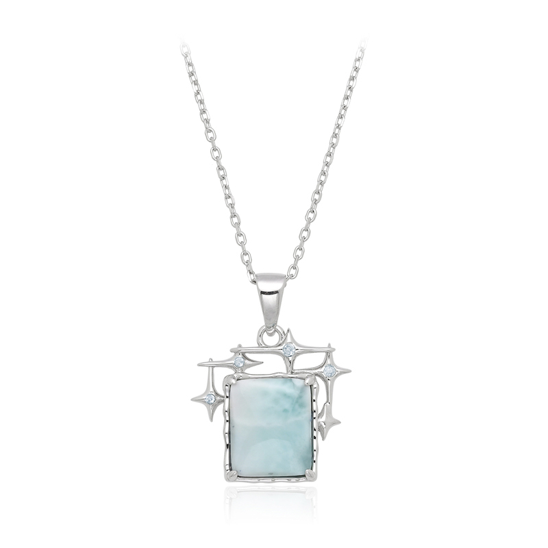 Larimar-Silberhalskette