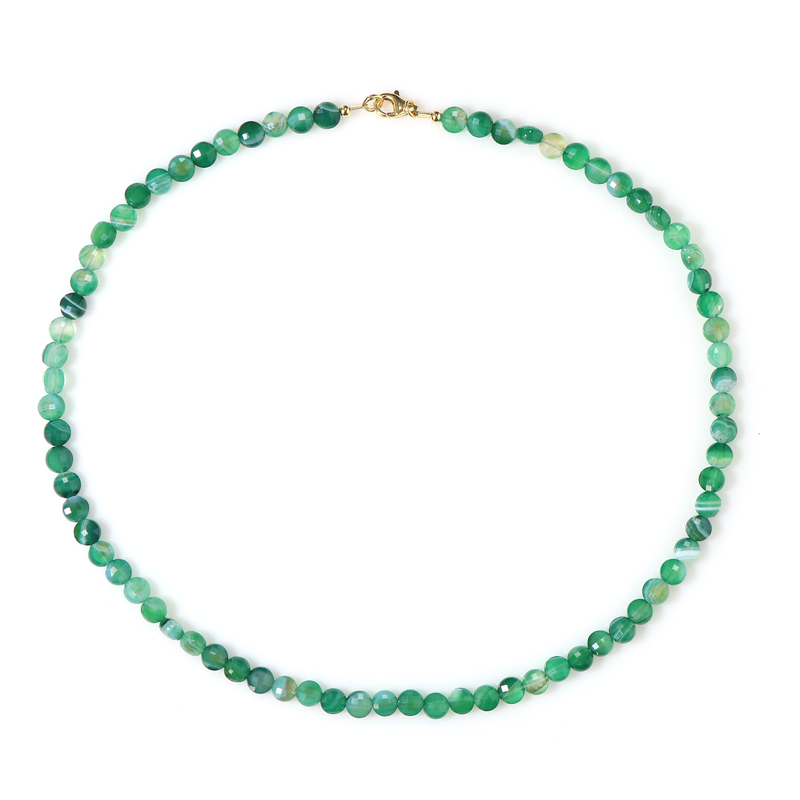 Grüner Band-Achat-Silberhalskette