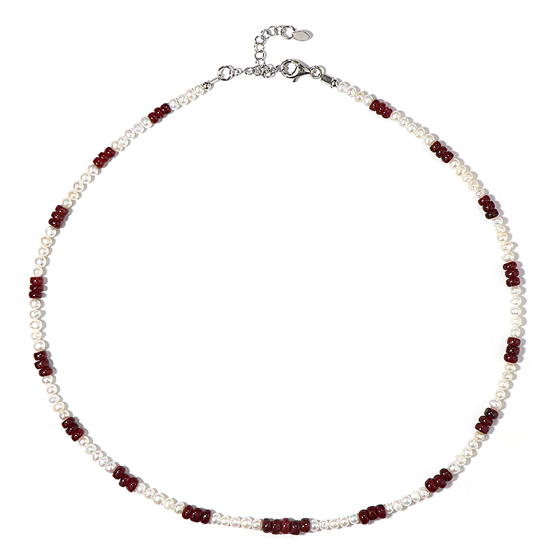 Edelstein-Silberhalskette (Riya)