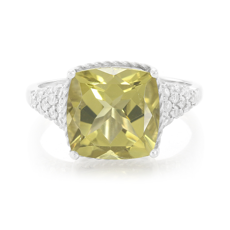 Oliven-Quarz-Silberring