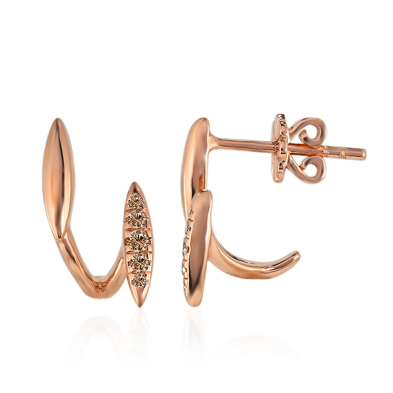 SI1 Argyle-Rose de France-Brillant-Goldohrringe (Annette) SI1 Argyle-Rose de France-Brillant-Goldohrringe (Annette)