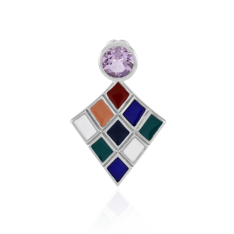 Lavendel-Amethyst-Silberanhänger (SAELOCANA)