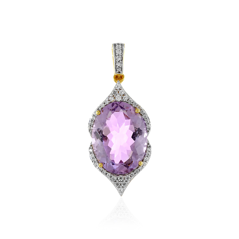 Lavendel-Amethyst-Silberanhänger