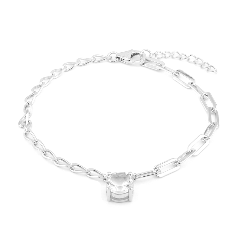 Weißer Topas-Silberarmband Weißer Topas-Silberarmband