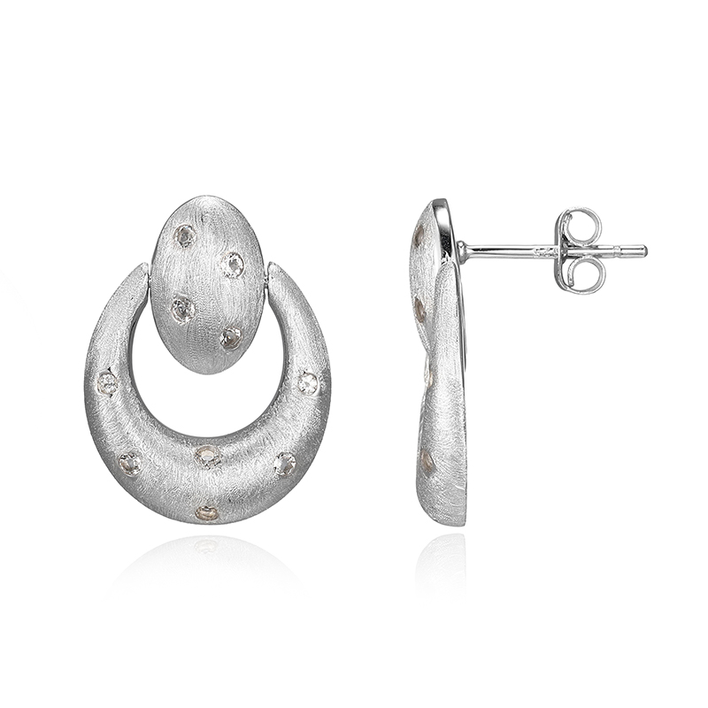 Weißer Topas-Silberohrringe (Adela Silber)