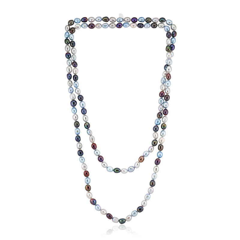 Süßwasserzuchtperlen-Silberhalskette (TPC)