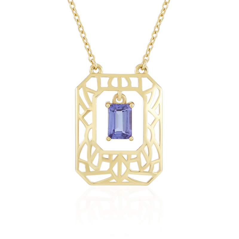 Tansanit-Silbercollier (Ornaments by de Melo)
