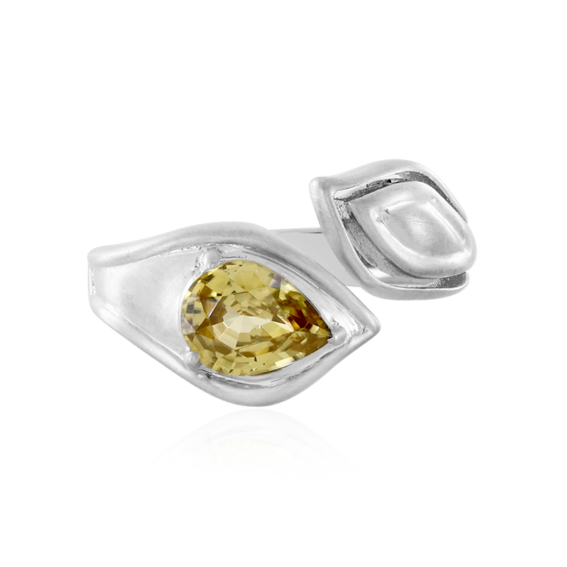 Gelber Zirkon-Silberring (SAELOCANA)