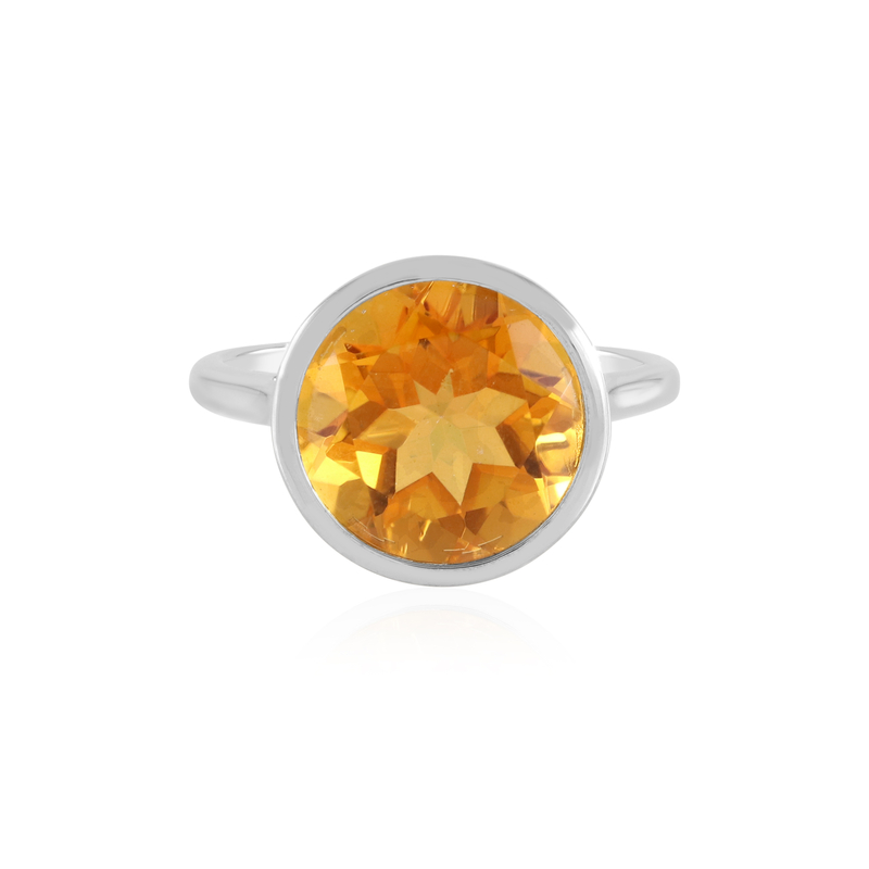 Oranger Quarz-Silberring (MONOSONO COLLECTION)