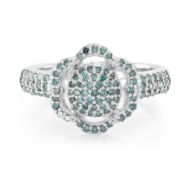 Fancy-Diamant-Silberring