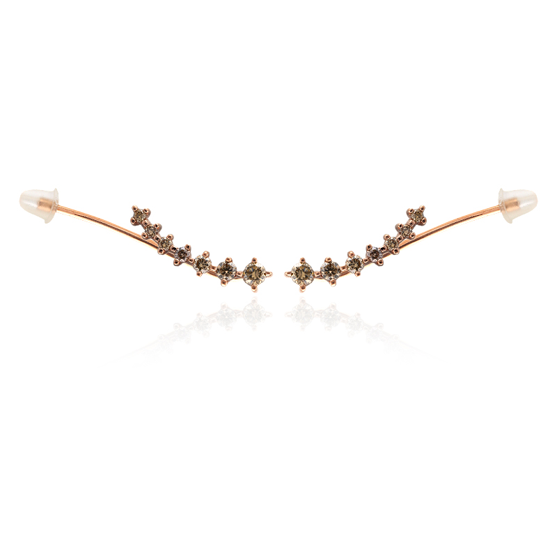 SI1 Argyle-Rose de France-Brillant-Goldohrringe (Annette)