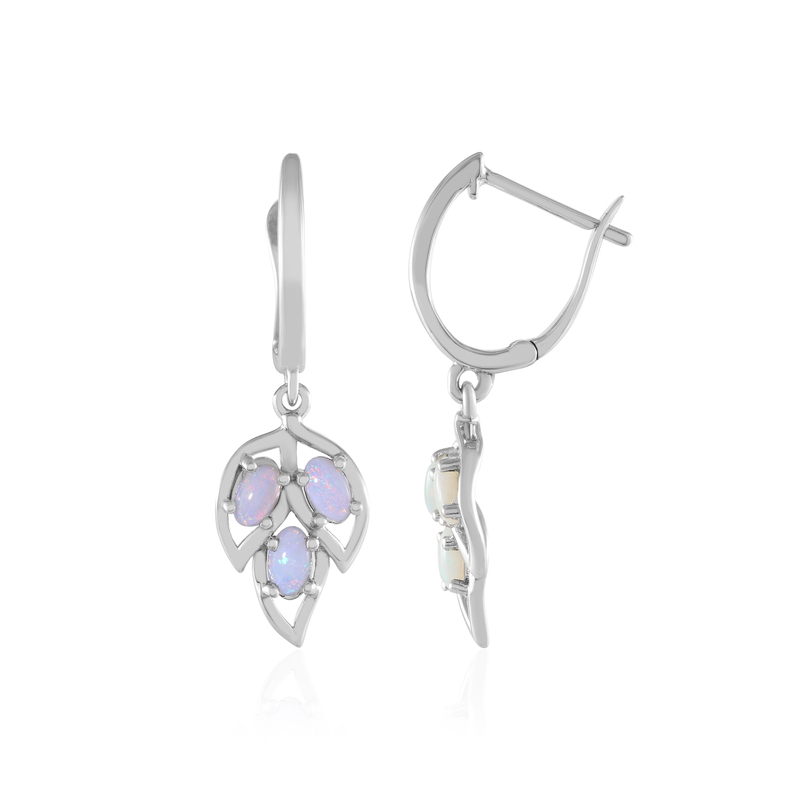 Australischer Opal-Silberohrringe