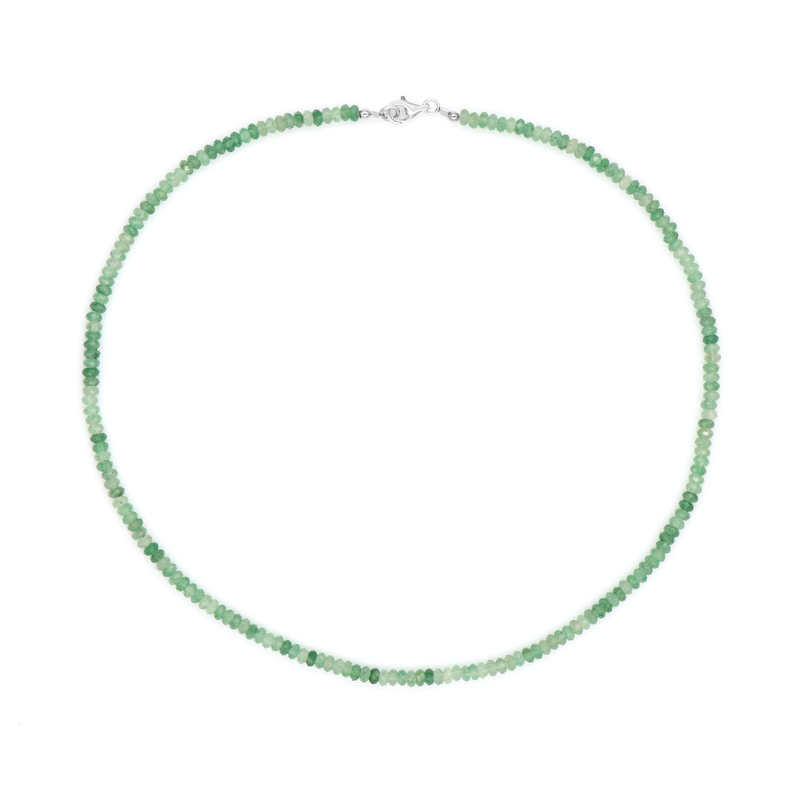 Grüner Aventurin-Silberhalskette
