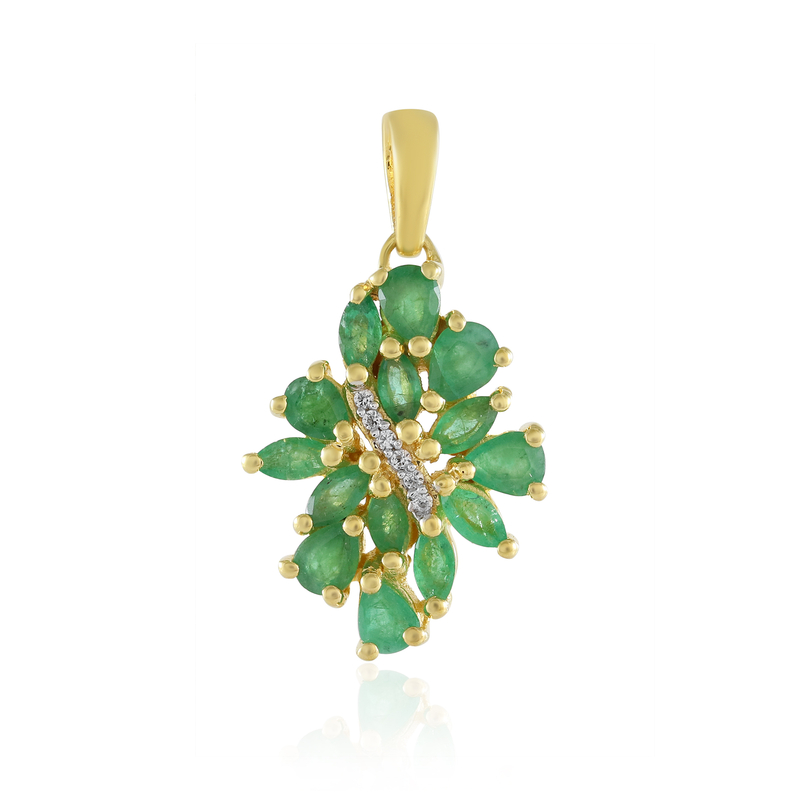 Sambia-Smaragd-Silberanhänger