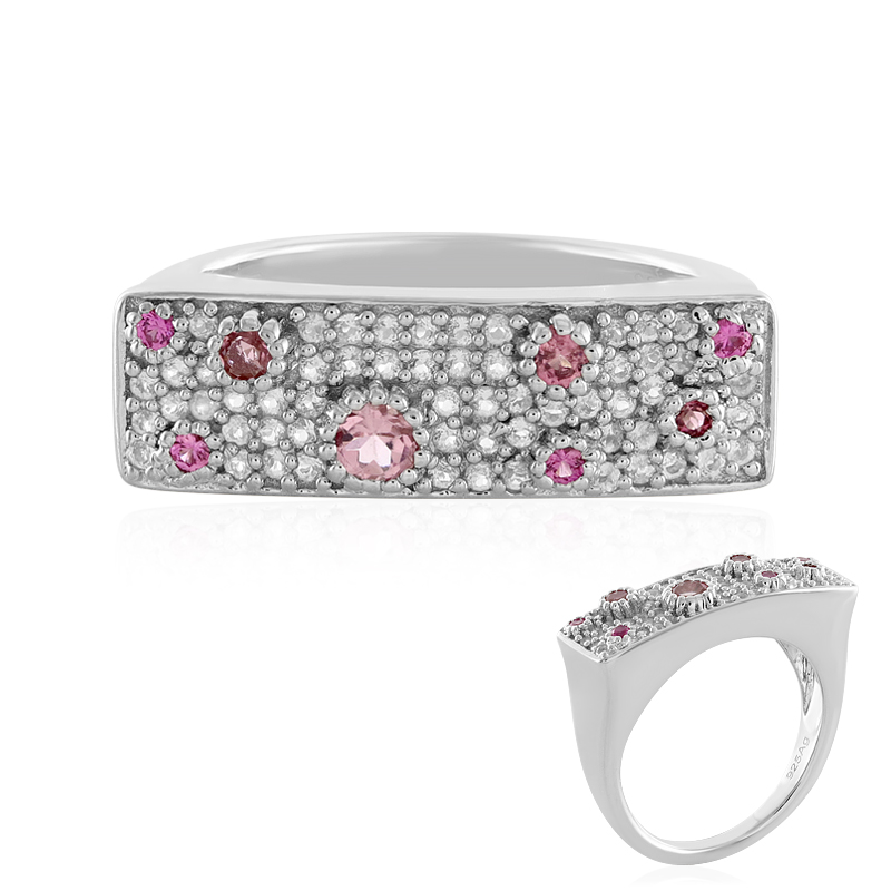 Brasilianischer Pinkfarbener Turmalin-Silberring