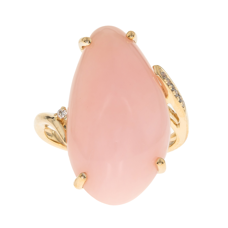 Pinkfarbener Opal-Goldring (CIRARI)
