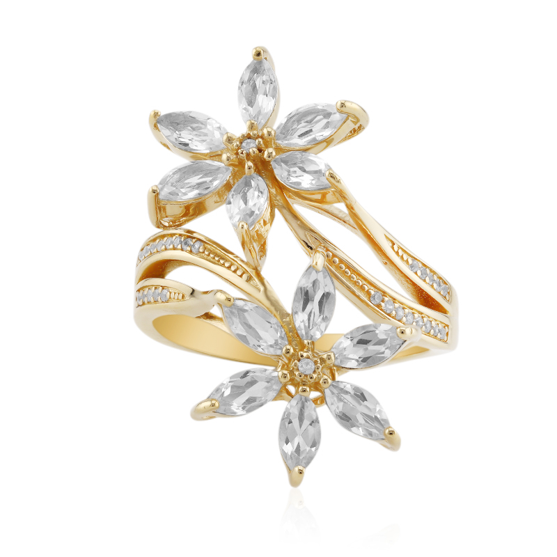 Weißer Topas-Silberring Weißer Topas-Silberring