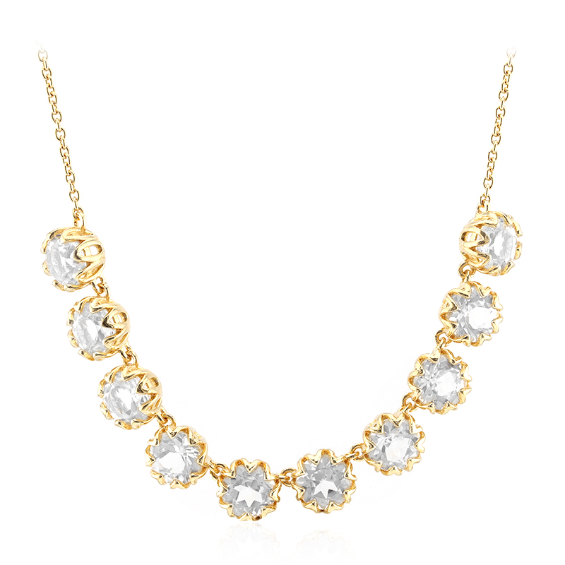 Weißer Topas-Silbercollier