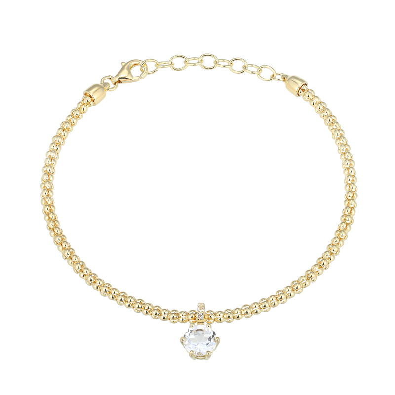 Weißer Topas-Silberarmband Weißer Topas-Silberarmband