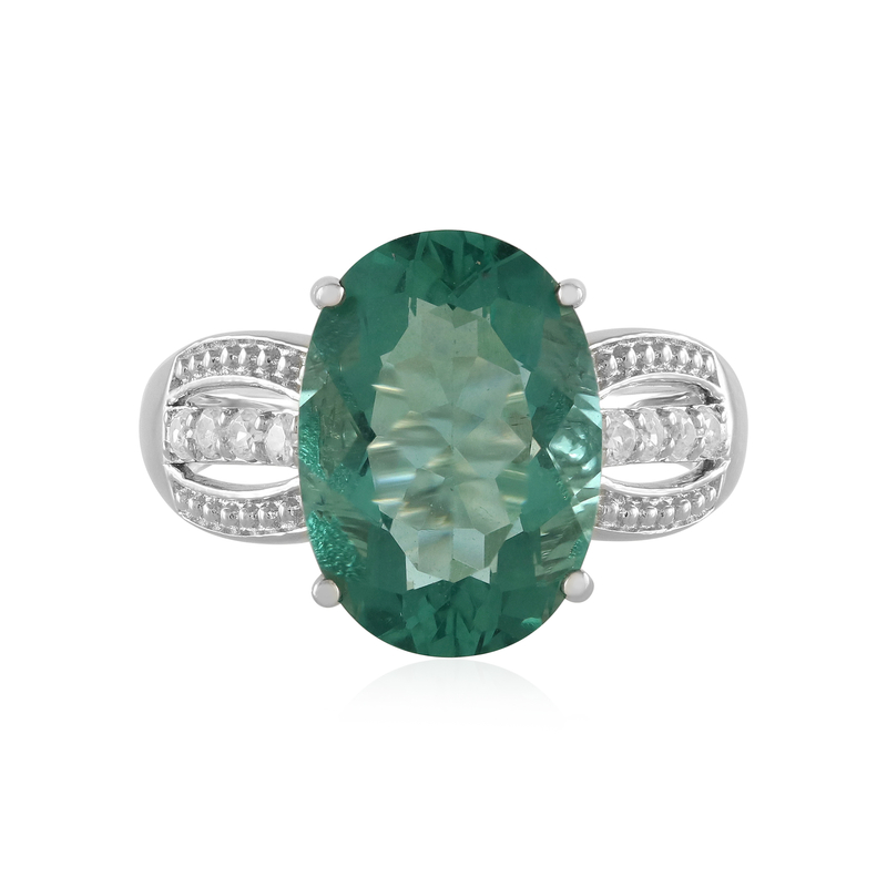 Grüner Fluorit-Silberring