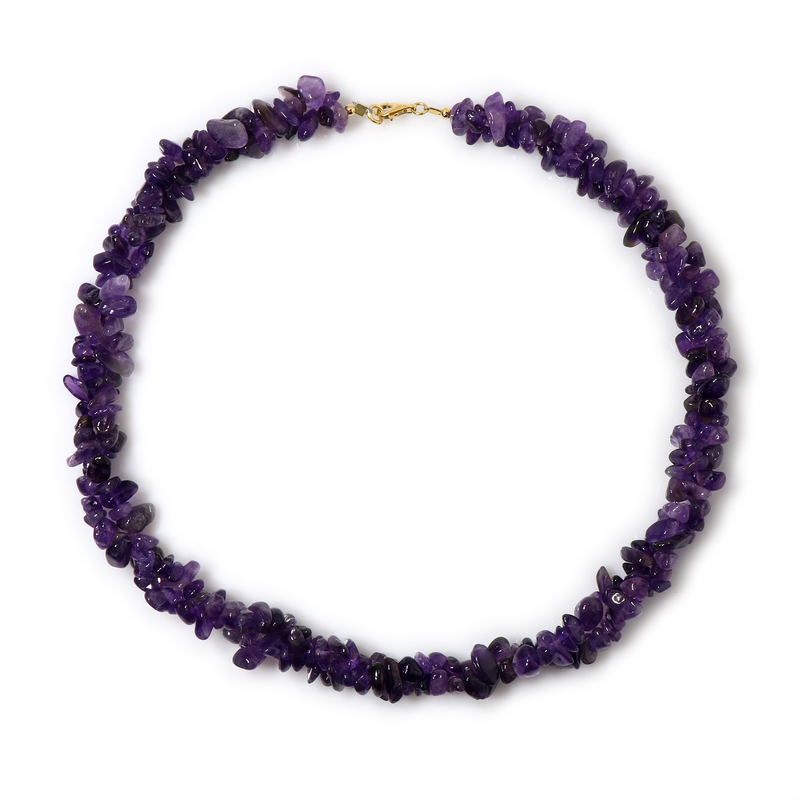 Sambia-Amethyst-Silberhalskette