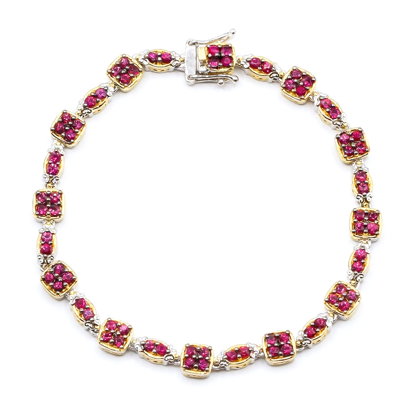 Burmesischer Rubin-Silberarmband (Gems en Vogue)