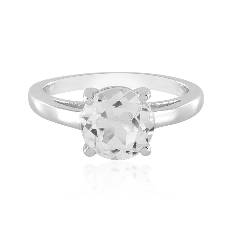 Weißer Quarz-Silberring Weißer Quarz-Silberring