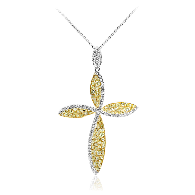 Gelber SI2 Brillant-Goldhalskette (CIRARI)