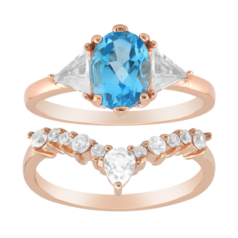 Schweizblauer Topas-Silberringe