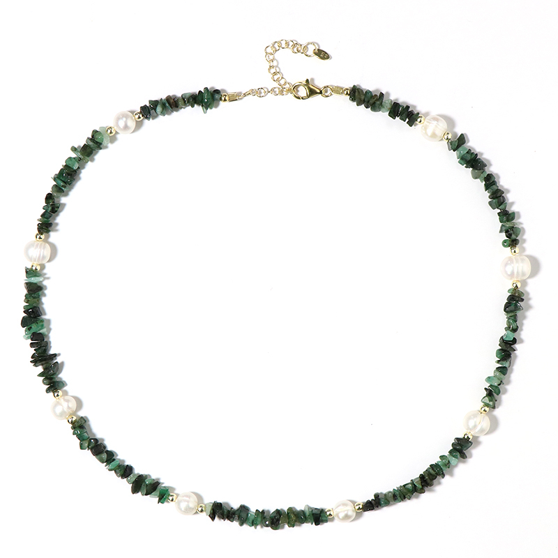 Sambia-Smaragd-Silberhalskette (Riya)