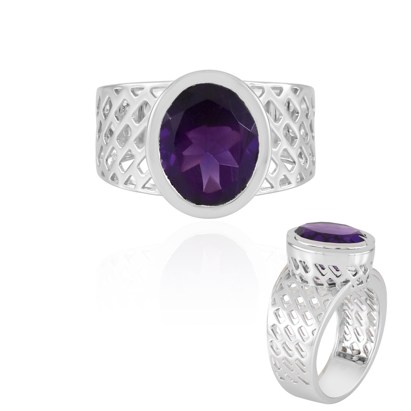 Amethyst-Silberring (Ornaments by de Melo)