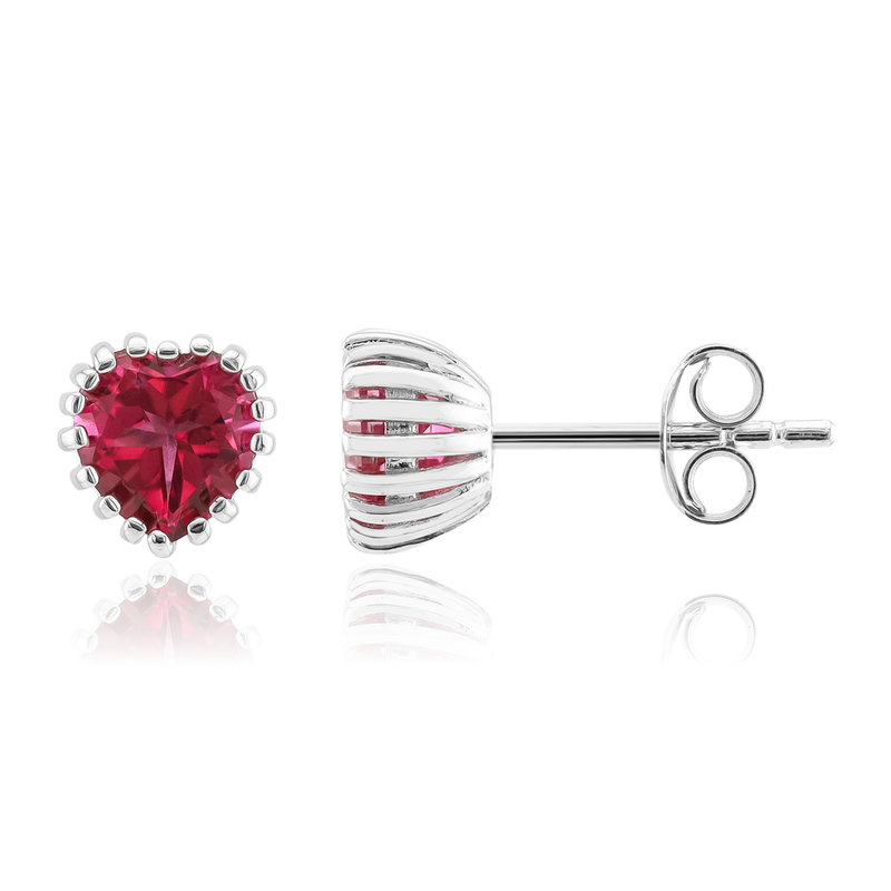 Pinkfarbener Topas-Silberohrringe