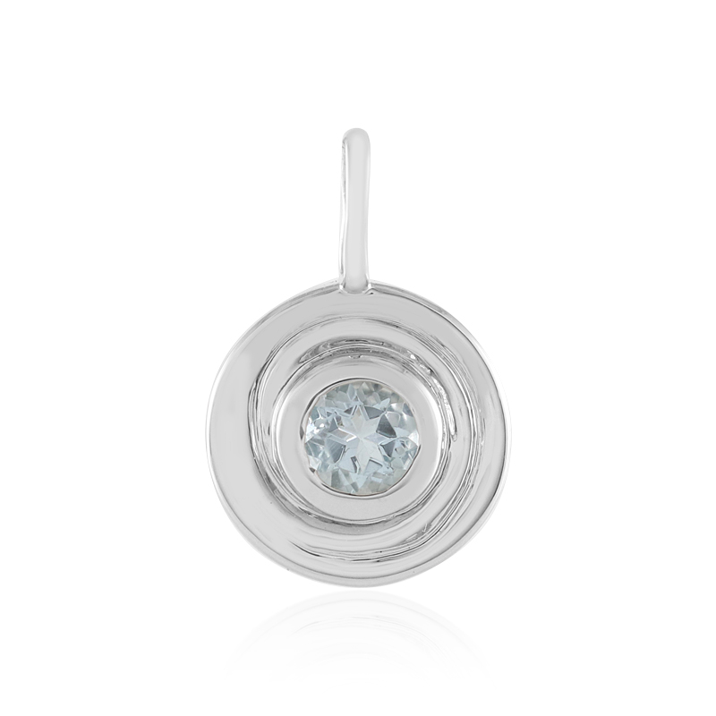 Brasilianischer Aquamarin-Silberanhänger Brasilianischer Aquamarin-Silberanhänger