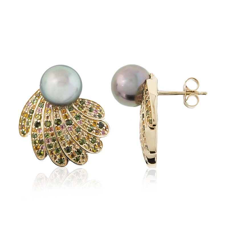 Tahitiperlen-Goldohrringe (de Melo)