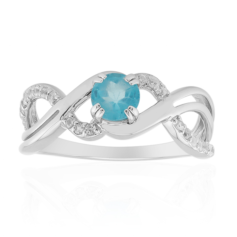 Blauer Apatit-Silberring