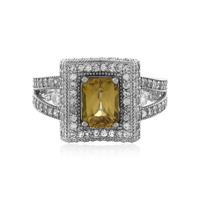 Gelber Zirkon-Silberring