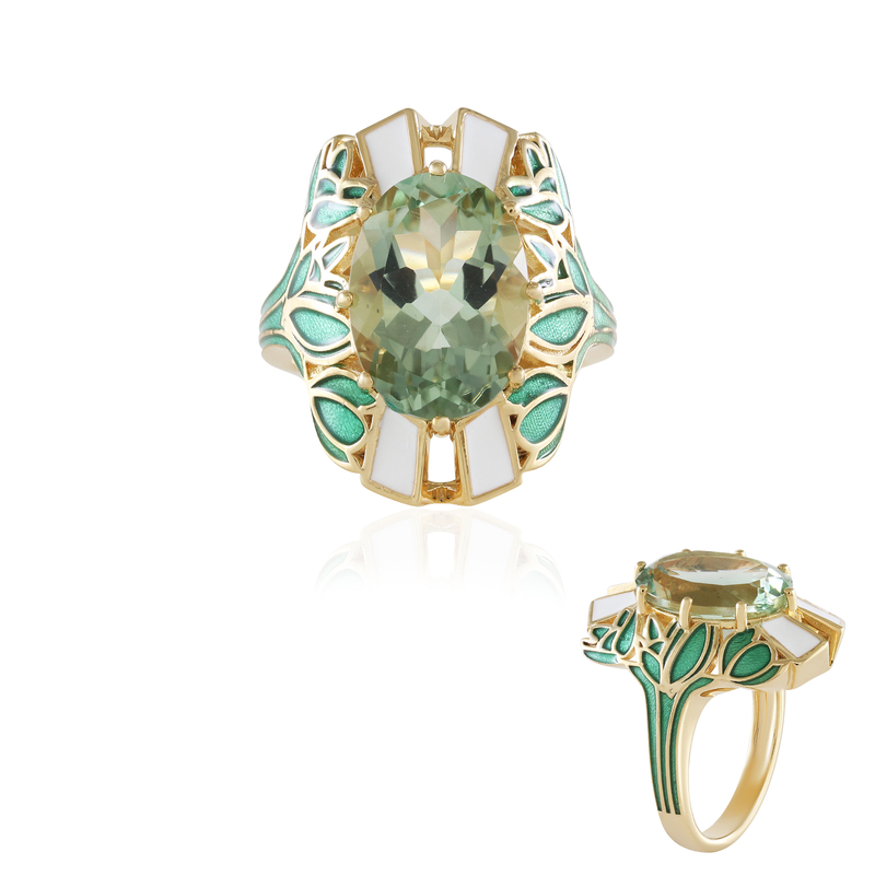 Grüner Amethyst-Silberring (Adela Silber) Grüner Amethyst-Silberring (Adela Silber)