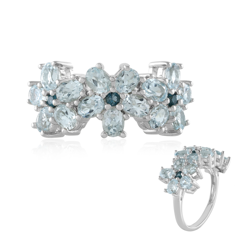 Himmelblauer Topas-Silberring