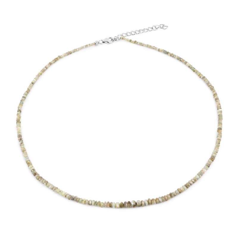 Chrysoberyll-Katzenauge-Silberhalskette