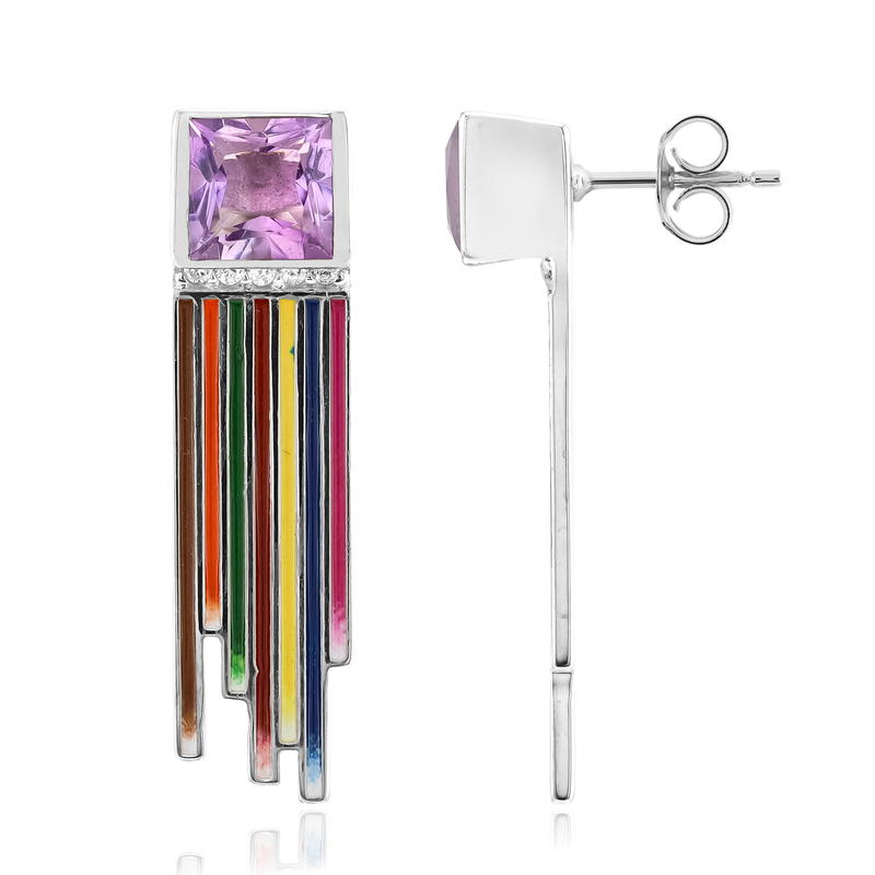 Lavendel-Amethyst-Silberohrringe (SAELOCANA)