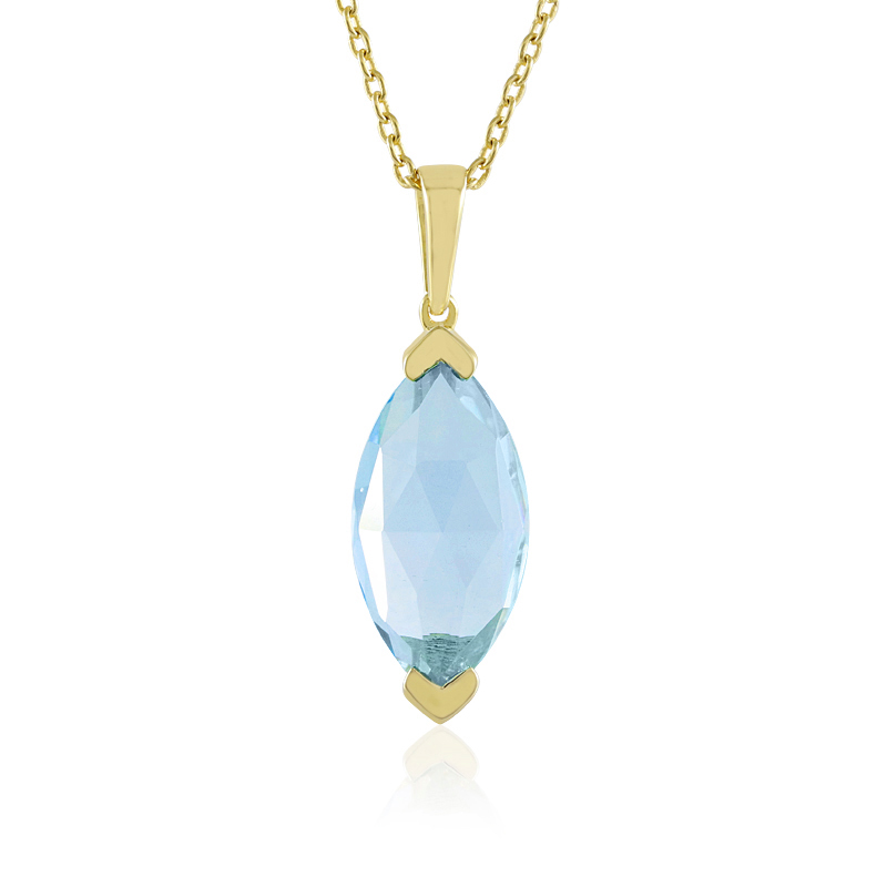 Himmelblauer Topas-Silberanhänger (KM by Juwelo)